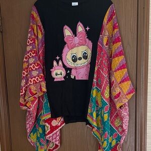 Labubu Pink Leechiberry Kantha handmade top